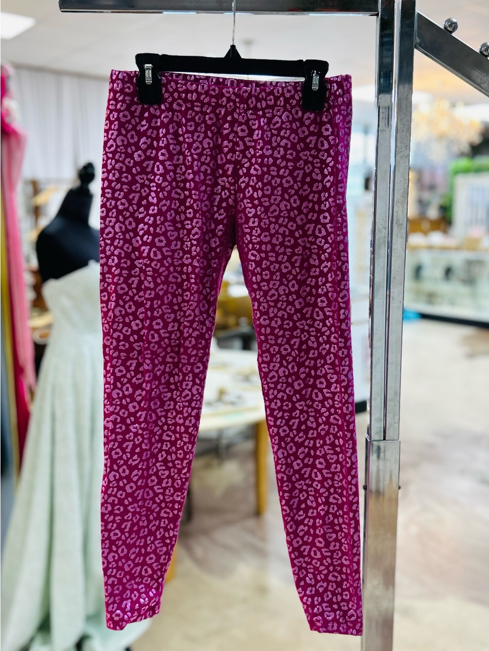 bcg Purple and Pink Leopard Print Girls' Leggings